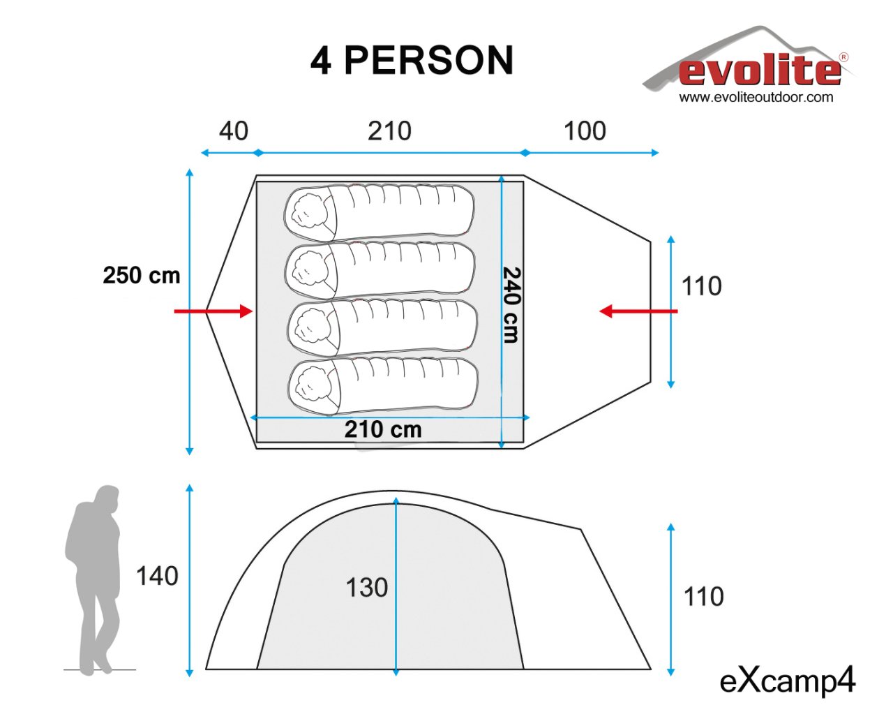 Evolite Excamp 4 Pro Çadır - 4 Mevsim - Görsel 3